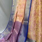 Orange Silk Saree With Contrast Blouse